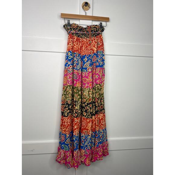 NEW Love The Label Tiered Braided Belt Romy Maxi Skirt Alesandra Mix - Picture 6 of 7
